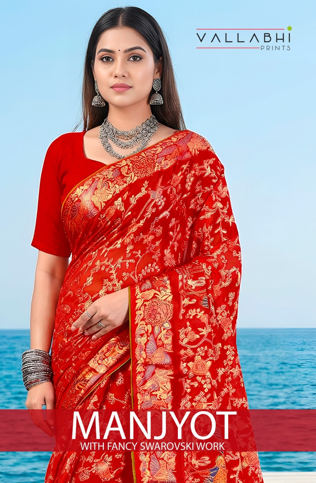 Manjyot Vallabhi Prints Brasso Sarees Wholesale Price