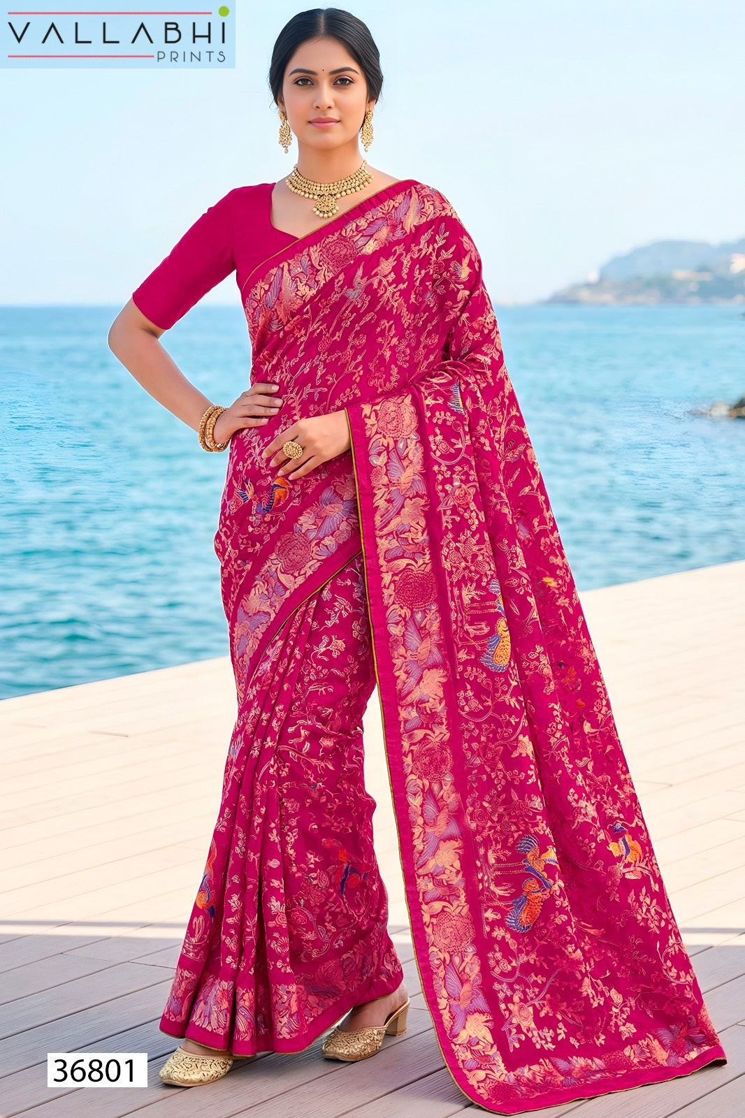 Manjyot Vallabhi Prints Brasso Sarees Wholesale Price