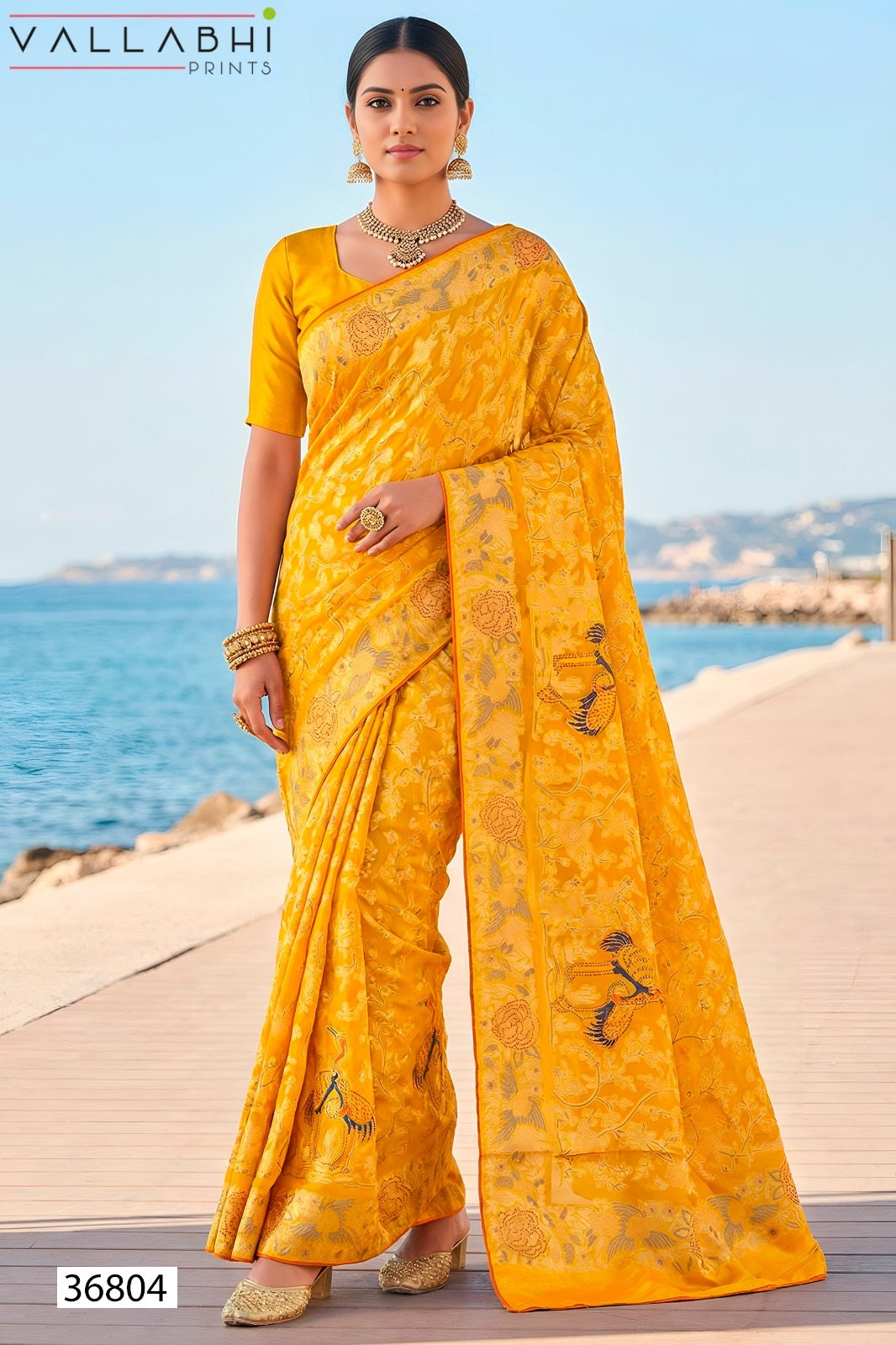 Manjyot Vallabhi Prints Brasso Sarees Wholesale Price