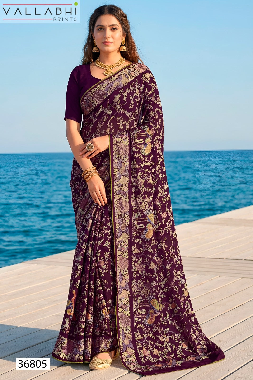 Manjyot Vallabhi Prints Brasso Sarees Wholesale Price