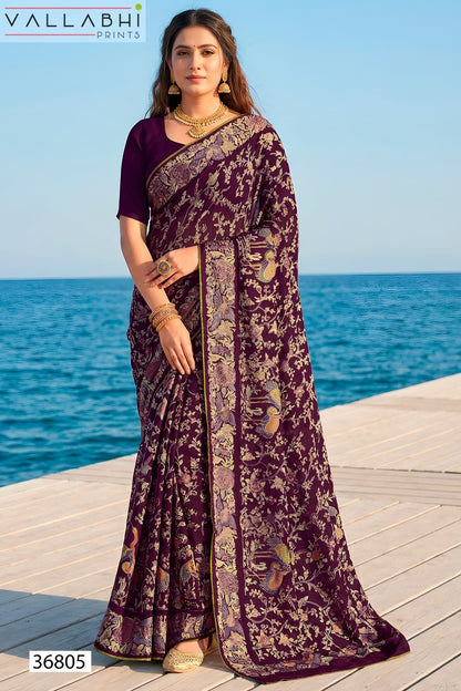 Manjyot Vallabhi Prints Brasso Sarees Wholesale Price