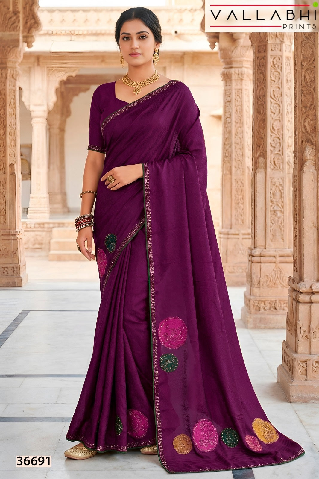 Manjyot Vol 2 Vallabhi Prints Brasso Sarees Supplier Ahmedabad