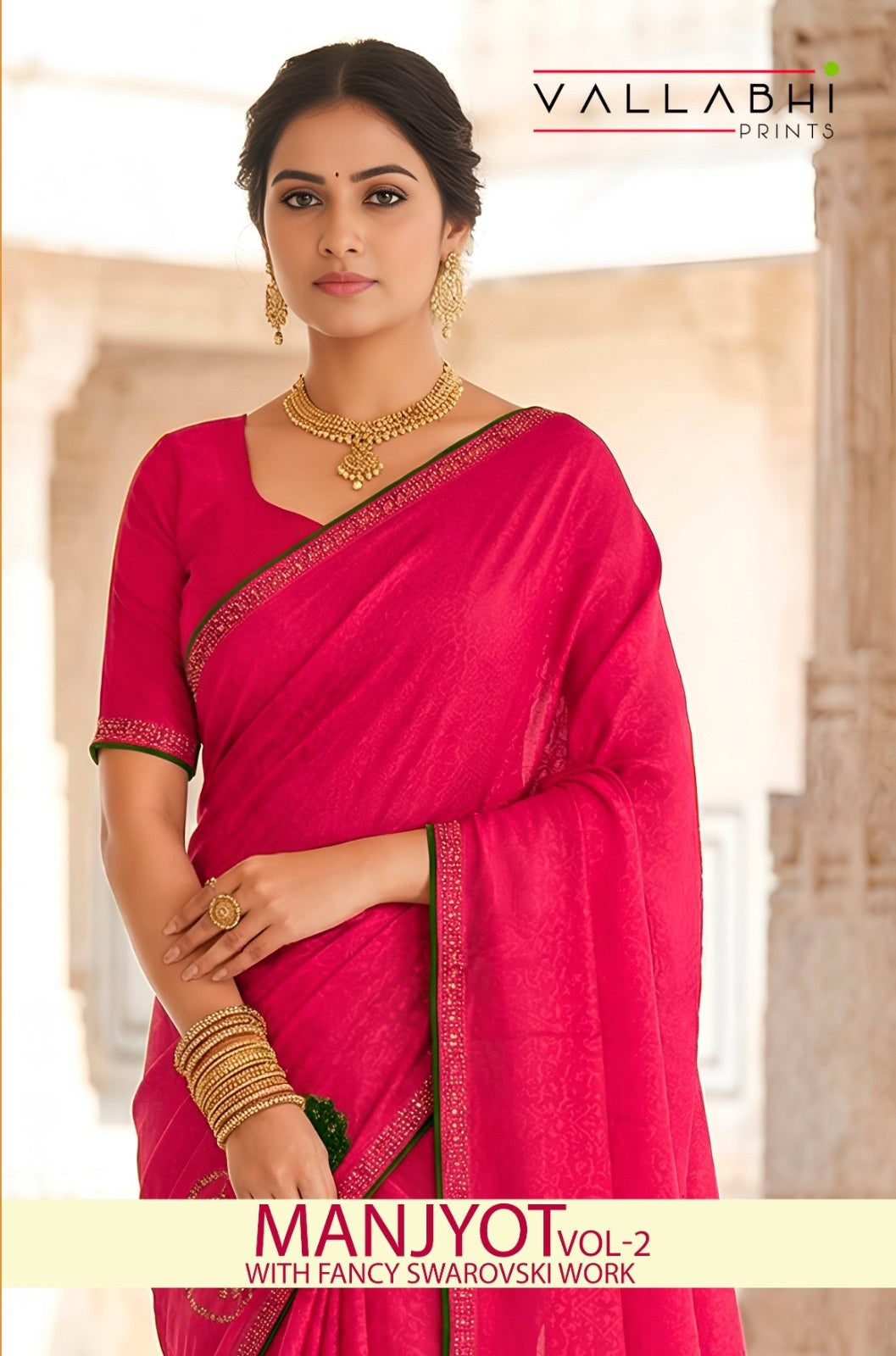 Manjyot Vol 2 Vallabhi Prints Brasso Sarees Supplier Ahmedabad