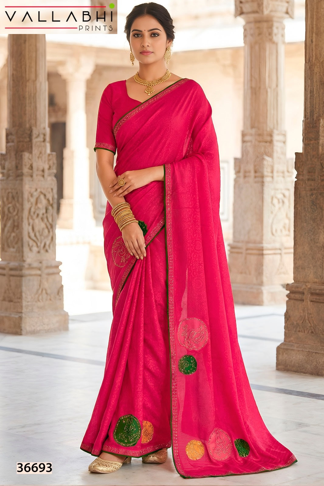 Manjyot Vol 2 Vallabhi Prints Brasso Sarees Supplier Ahmedabad