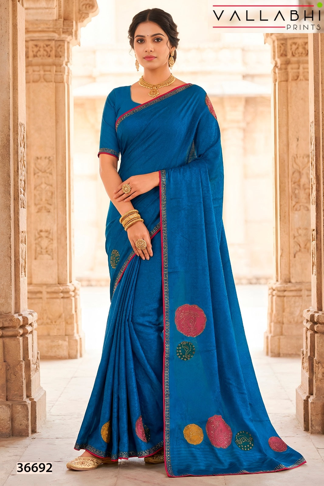 Manjyot Vol 2 Vallabhi Prints Brasso Sarees Supplier Ahmedabad