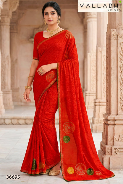 Manjyot Vol 2 Vallabhi Prints Brasso Sarees Supplier Ahmedabad