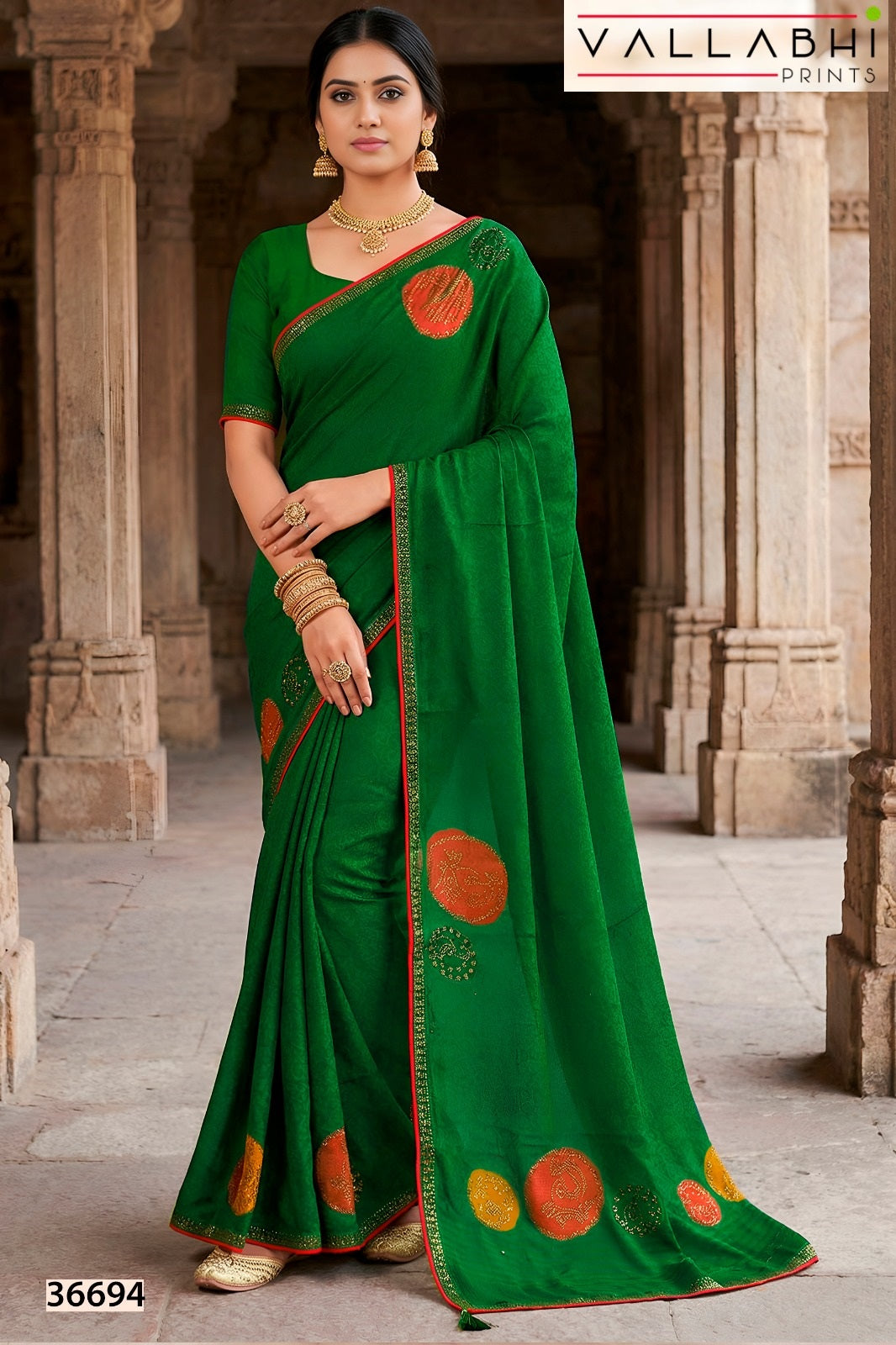 Manjyot Vol 2 Vallabhi Prints Brasso Sarees Supplier Ahmedabad