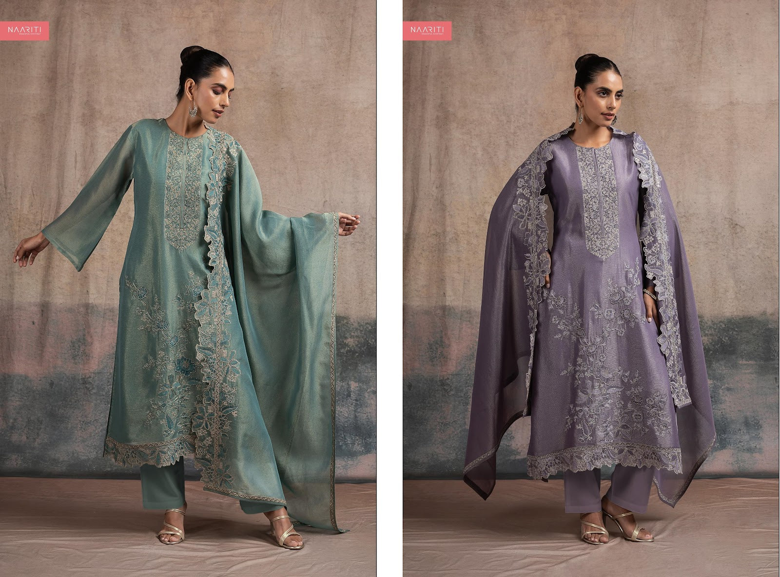 Manleen Naariti Tissue Silk Pant Style Suits Supplier Ahmedabad – Kavya ...