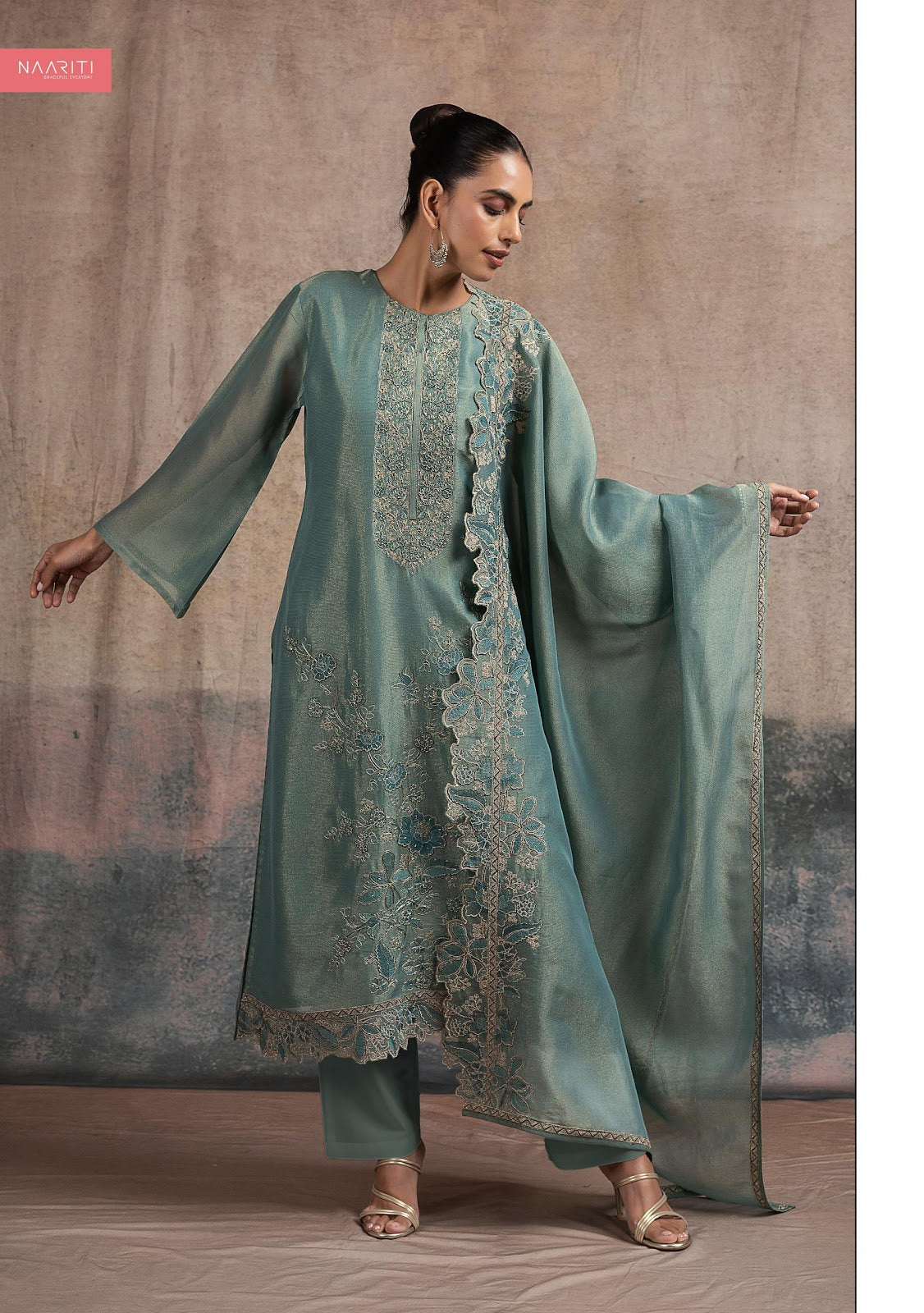 Manleen Naariti Tissue Silk Pant Style Suits Supplier Ahmedabad