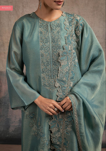 Manleen Naariti Tissue Silk Pant Style Suits Supplier Ahmedabad