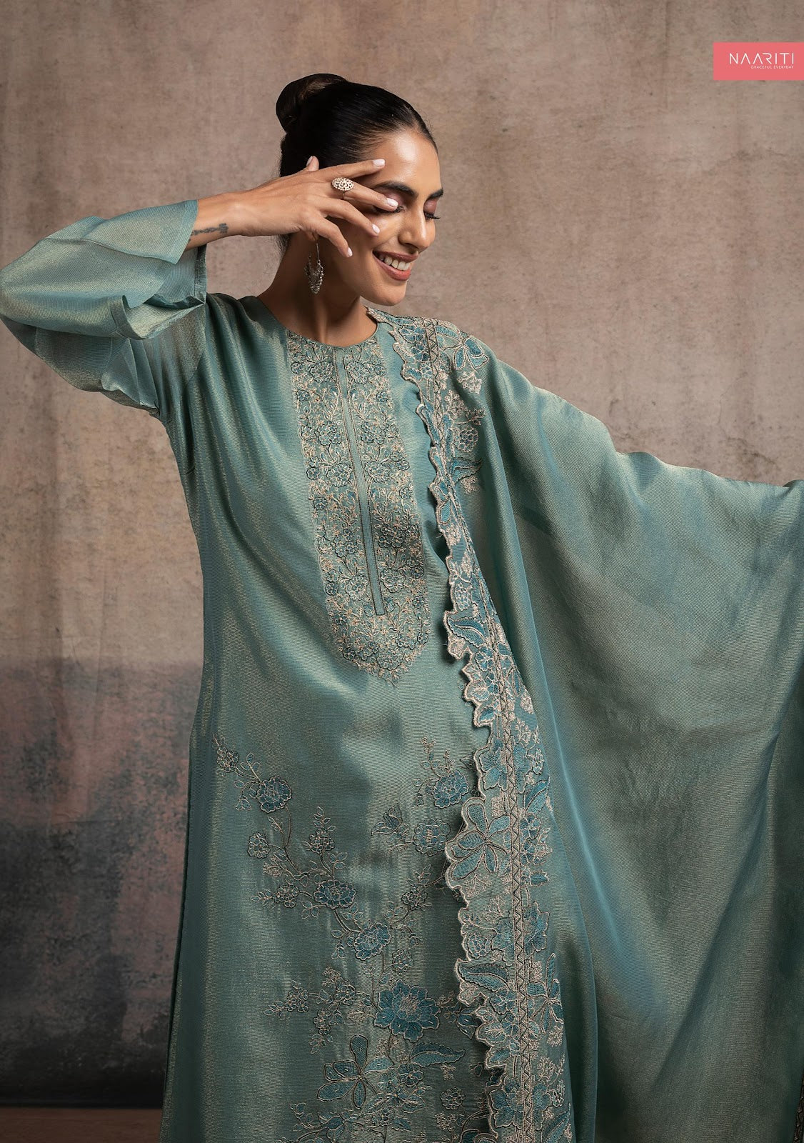 Manleen Naariti Tissue Silk Pant Style Suits Supplier Ahmedabad