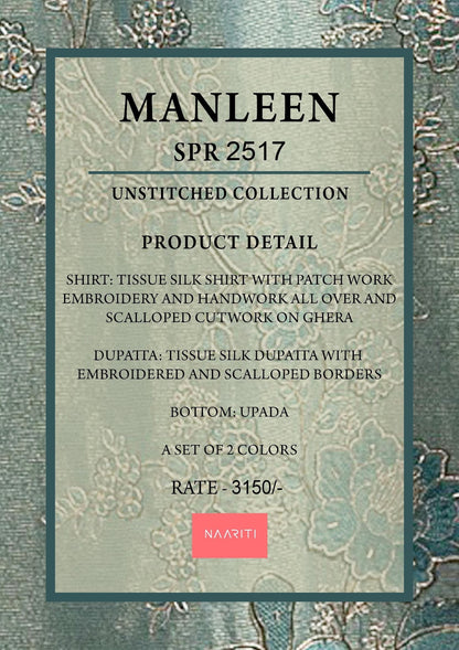 Manleen Naariti Tissue Silk Pant Style Suits Supplier Ahmedabad