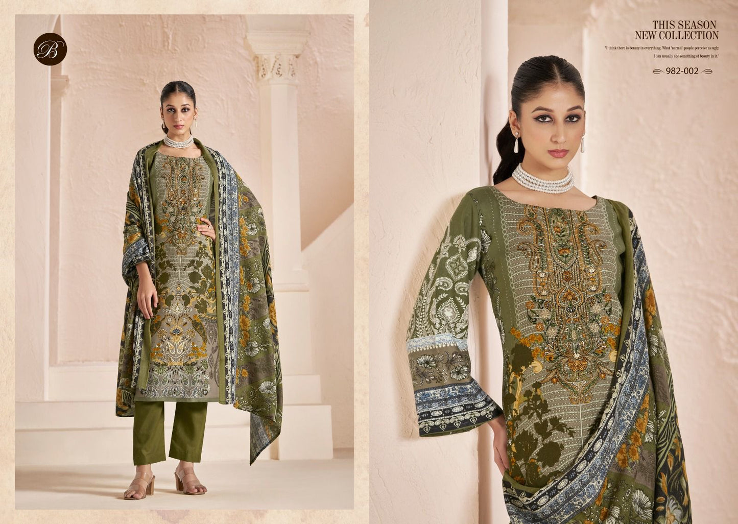 Mannat Belliza Designer Studio Viscose Karachi Pashmina Salwar Suits Exporter