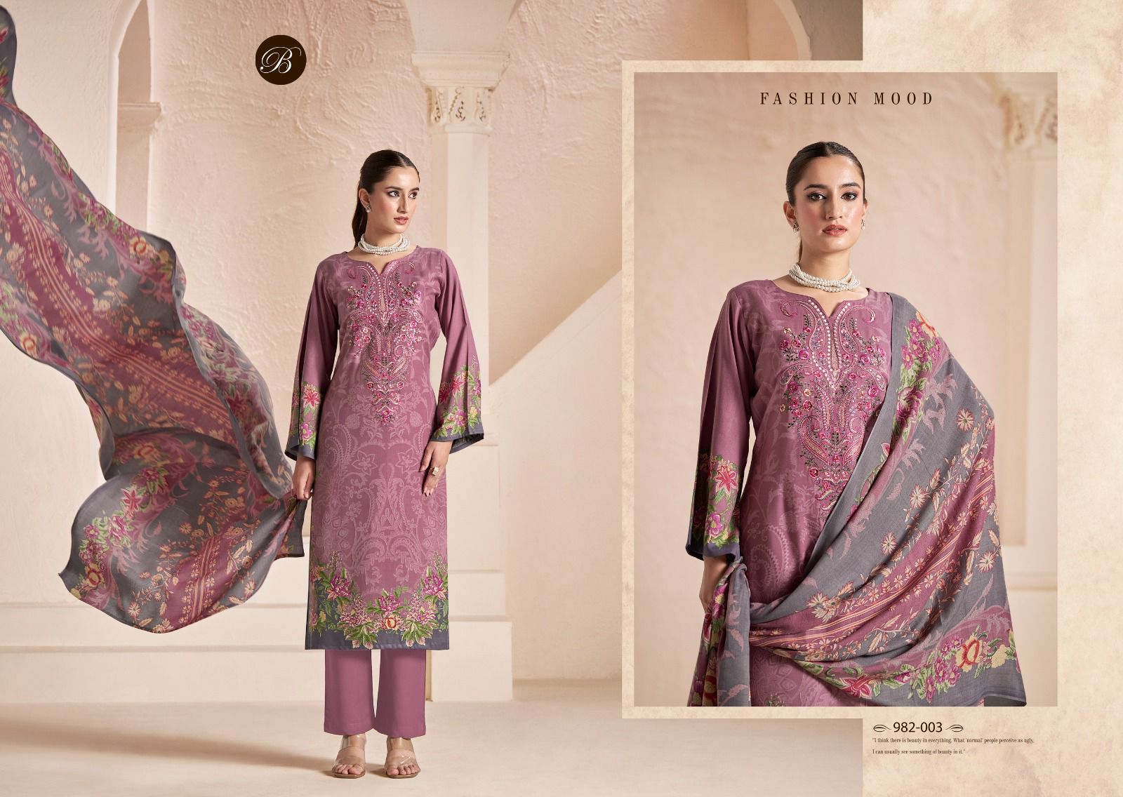 Mannat Belliza Designer Studio Viscose Karachi Pashmina Salwar Suits Exporter