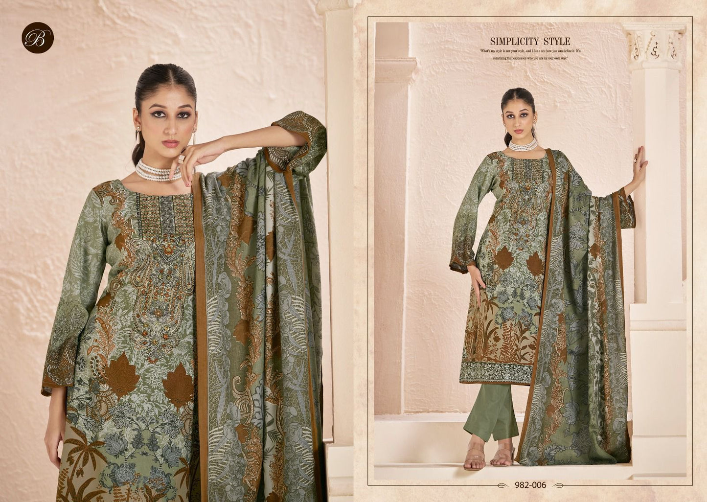 Mannat Belliza Designer Studio Viscose Karachi Pashmina Salwar Suits Exporter