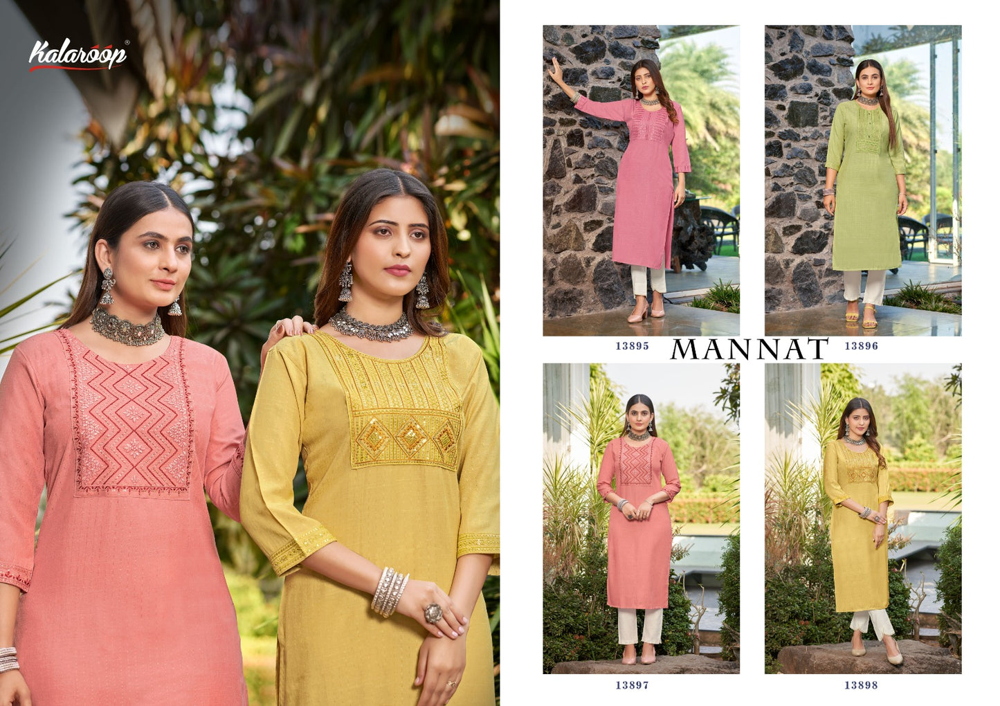 Mannat Kalaroop Heavy Rayon Long Straight Kurti
