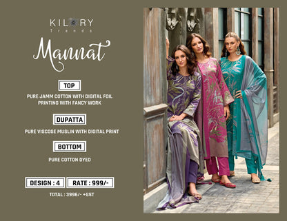 Mannat Kilory Jam Cotton Pant Style Suits Exporter Ahmedabad