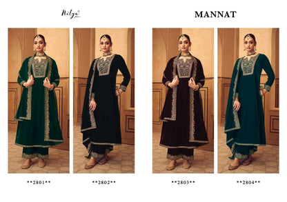 Mannat Lt Nitya Velvet Suits Exporter