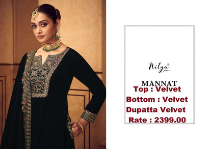 Mannat Lt Nitya Velvet Suits Exporter