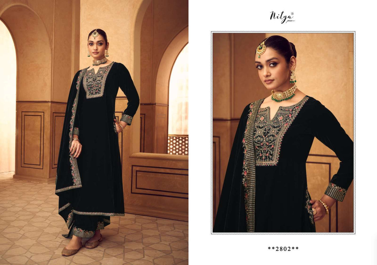 Mannat Lt Nitya Velvet Suits Exporter