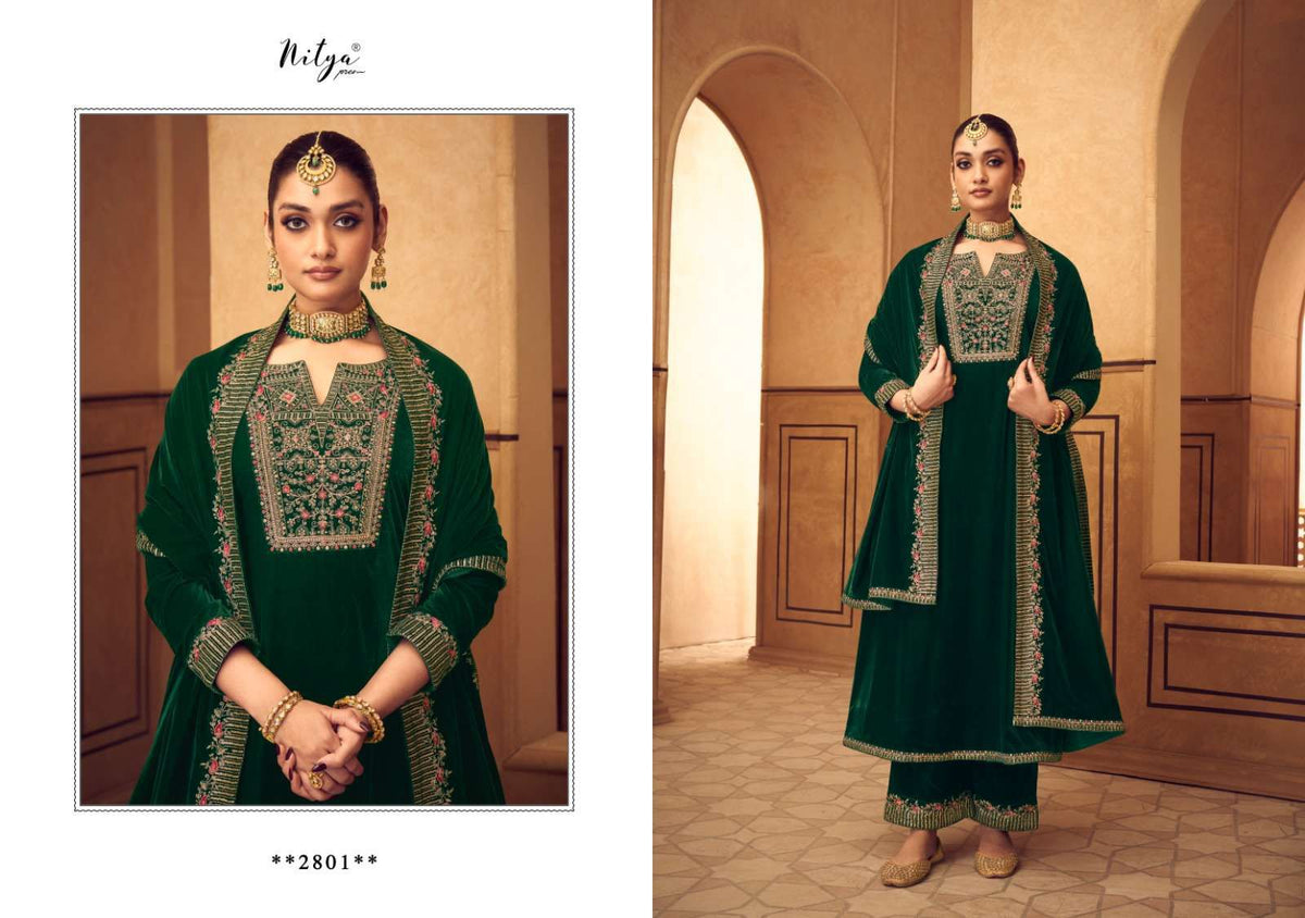 Mannat Lt Nitya Velvet Suits Exporter