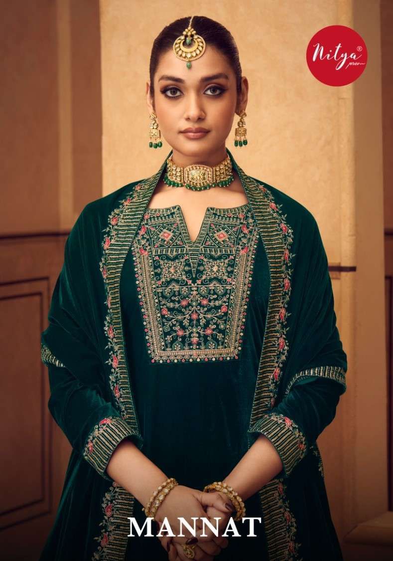 Mannat Lt Nitya Velvet Suits Exporter