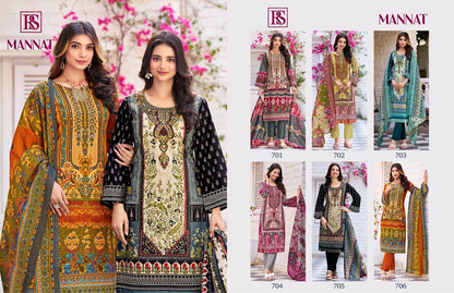 Mannat Rangi Sangi Cotton Blend Karachi Readymade Suits Wholesaler Ahmedabad