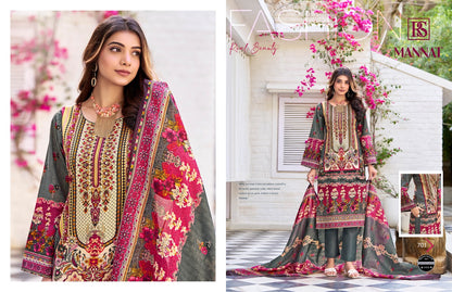 Mannat Rangi Sangi Cotton Blend Karachi Readymade Suits Wholesaler Ahmedabad