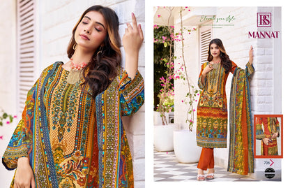 Mannat Rangi Sangi Cotton Blend Karachi Readymade Suits Wholesaler Ahmedabad