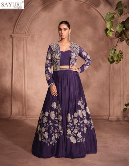 Mannat Sayuri Chinon Silk Indo Western Pair Exporter