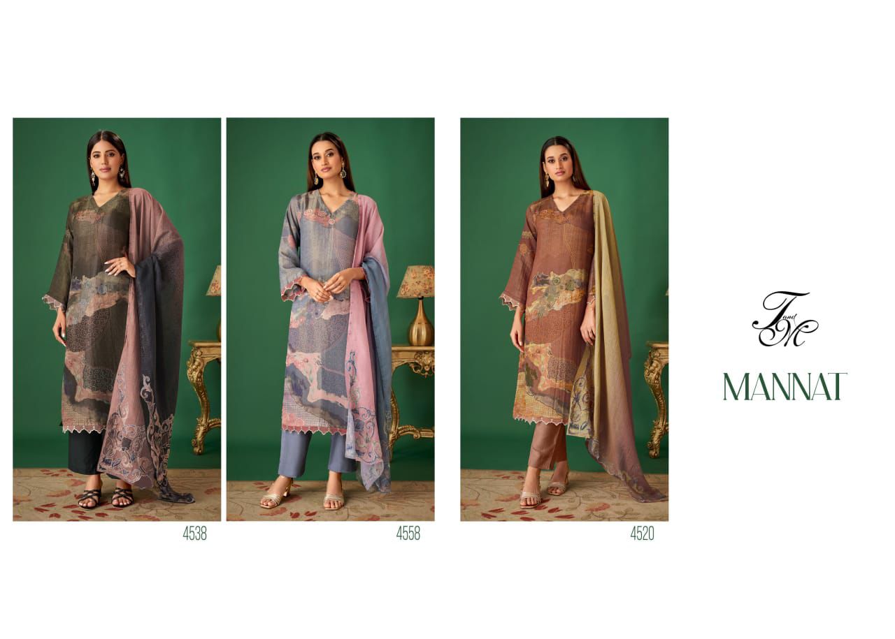 Mannat Tm Simmer Tissue Pant Style Suits Wholesale