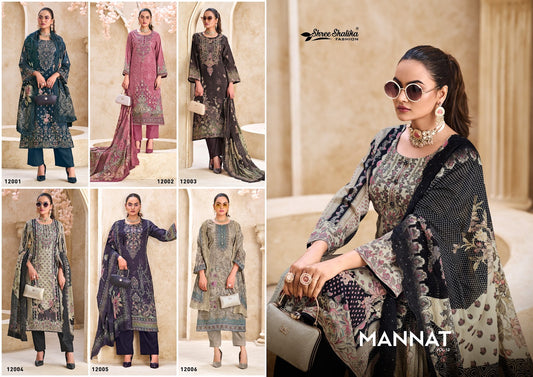 Mannat Vol 12 Shree Shalika Fashion Cotton Lawn Karachi Salwar Suits Supplier Ahmedabad