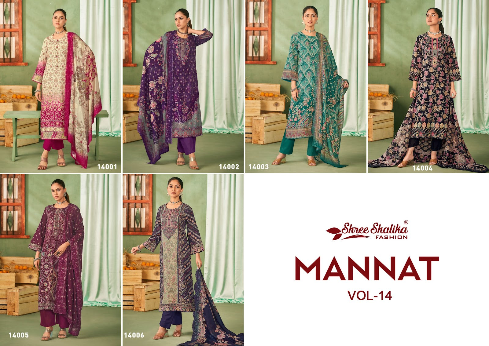 Mannat Vol 14 Shree Shalika Fashion Cotton Lawn Karachi Salwar Suits Wholesale Price