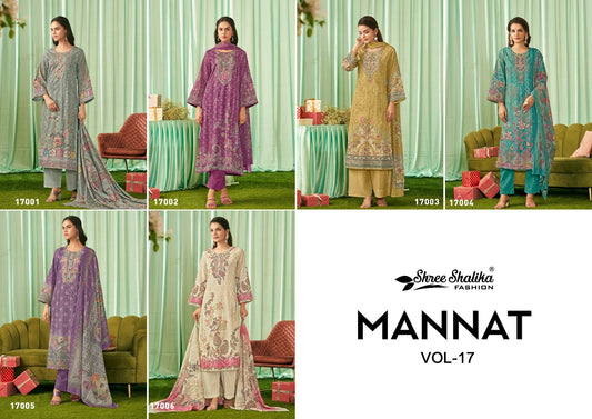 Mannat Vol 17 Shree Shalika Fashion Cotton Lawn Pant Style Suits Wholesale Price