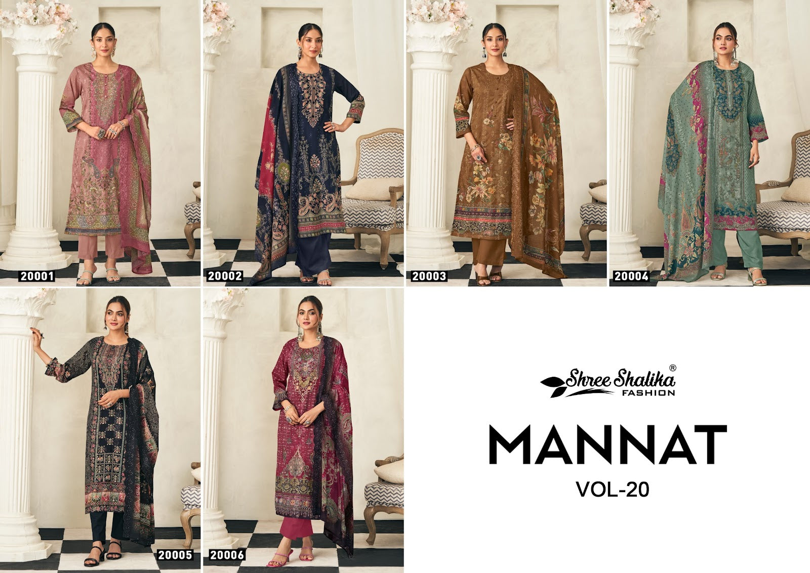 Mannat Vol 20 Shree Shalika Fashion Cotton Lawn Karachi Salwar Suits Manufacturer India