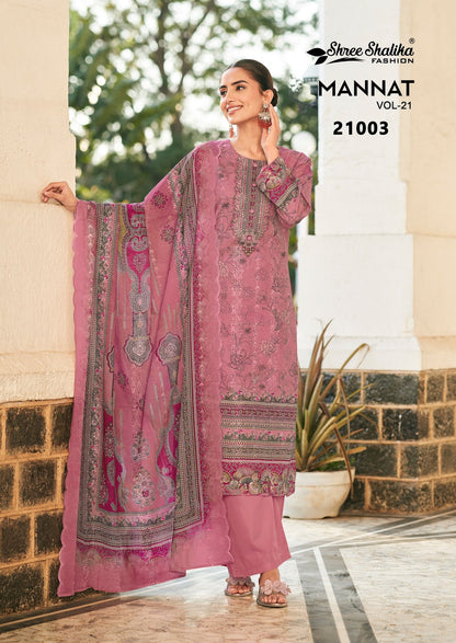 Mannat Vol 21 Shree Shalika Fashion Cotton Lawn Karachi Salwar Suits Exporter