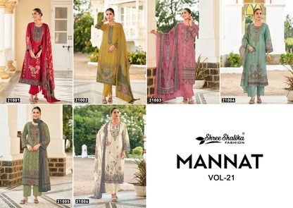 Mannat Vol 21 Shree Shalika Fashion Cotton Lawn Karachi Salwar Suits Exporter