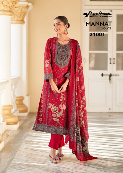 Mannat Vol 21 Shree Shalika Fashion Cotton Lawn Karachi Salwar Suits Exporter
