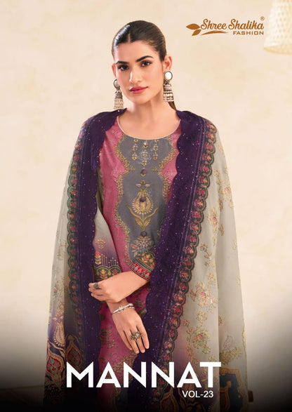 Mannat Vol 23 Shree Shalika Fashion Cotton Lawn Karachi Salwar Suits Wholesaler