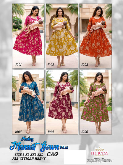 Mannat Vol 2 Princess Creation Vetican Feeding Kurtis Exporter