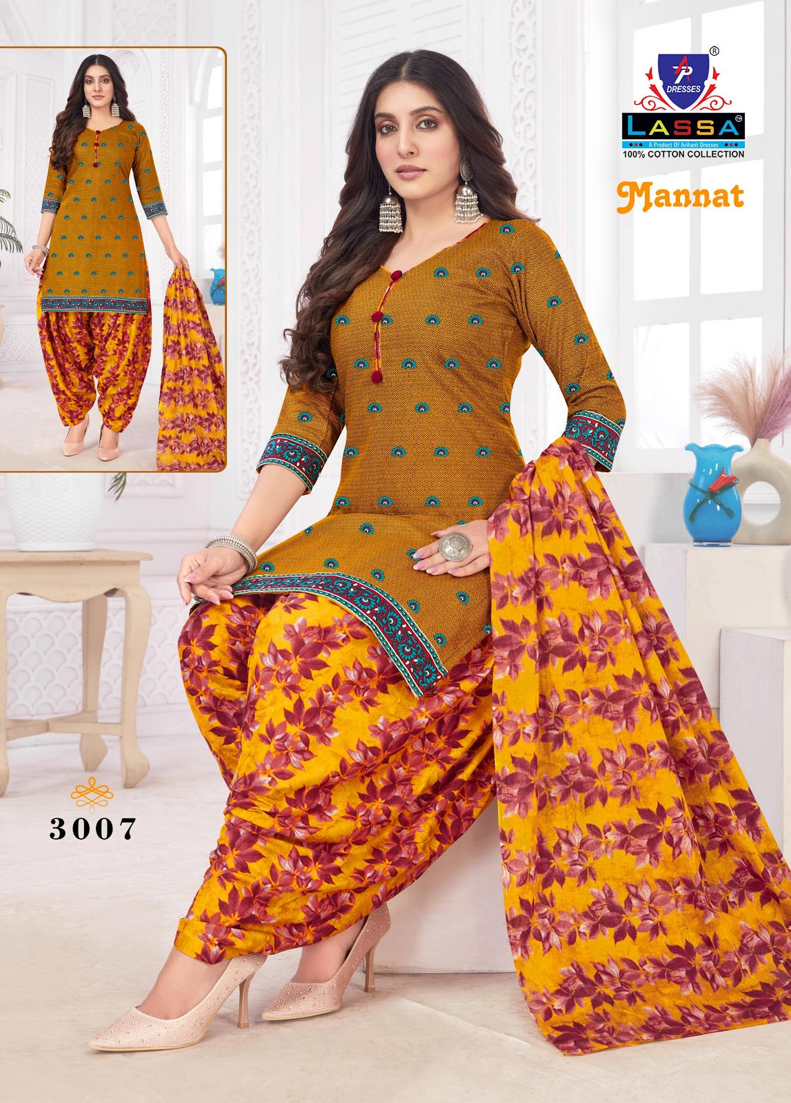 Mannat Vol 3 Ap Dresses Cotton Dress Material Wholesale Price