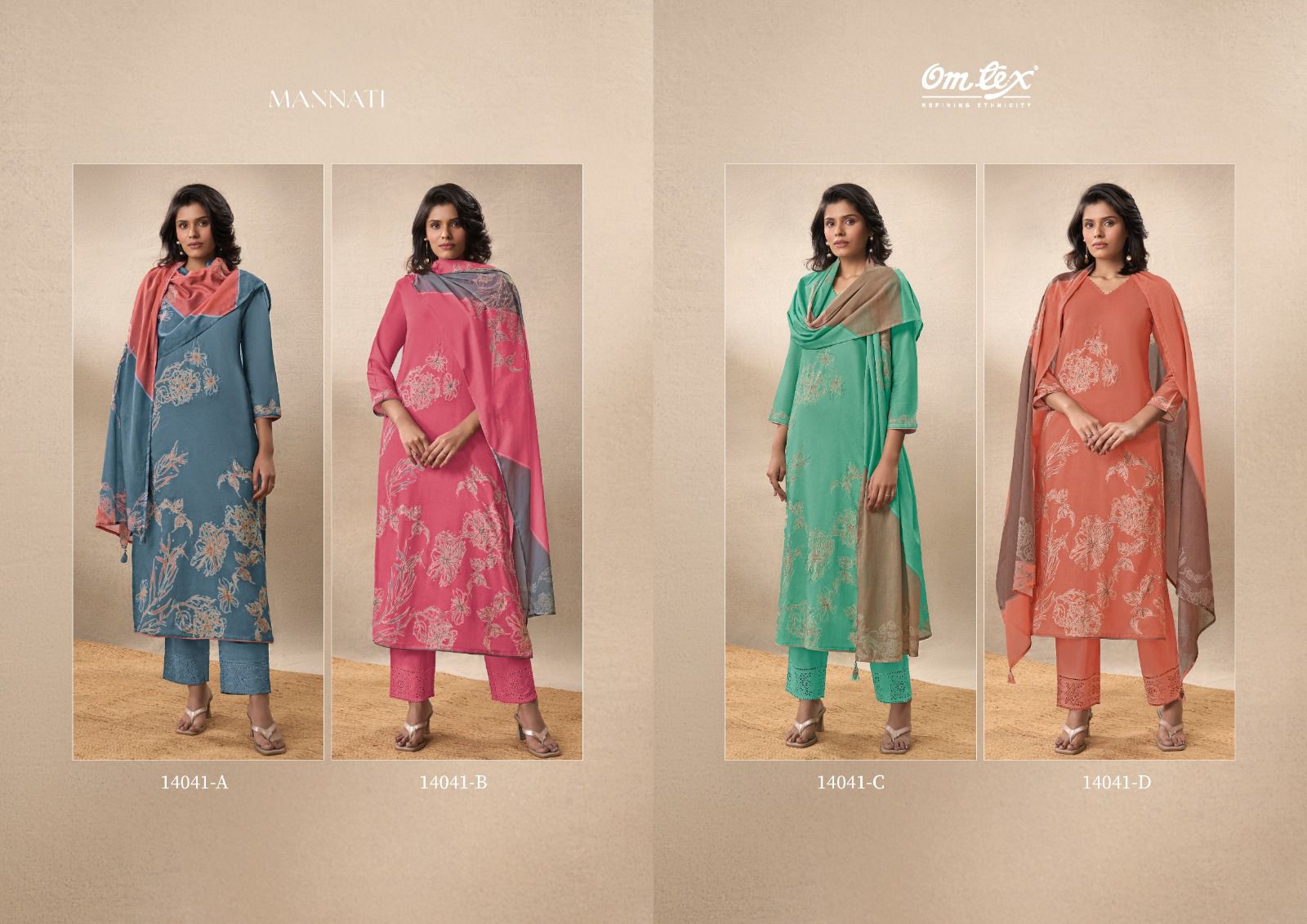 Mannati Omtex Cotton Pant Style Suits Wholesale Rate
