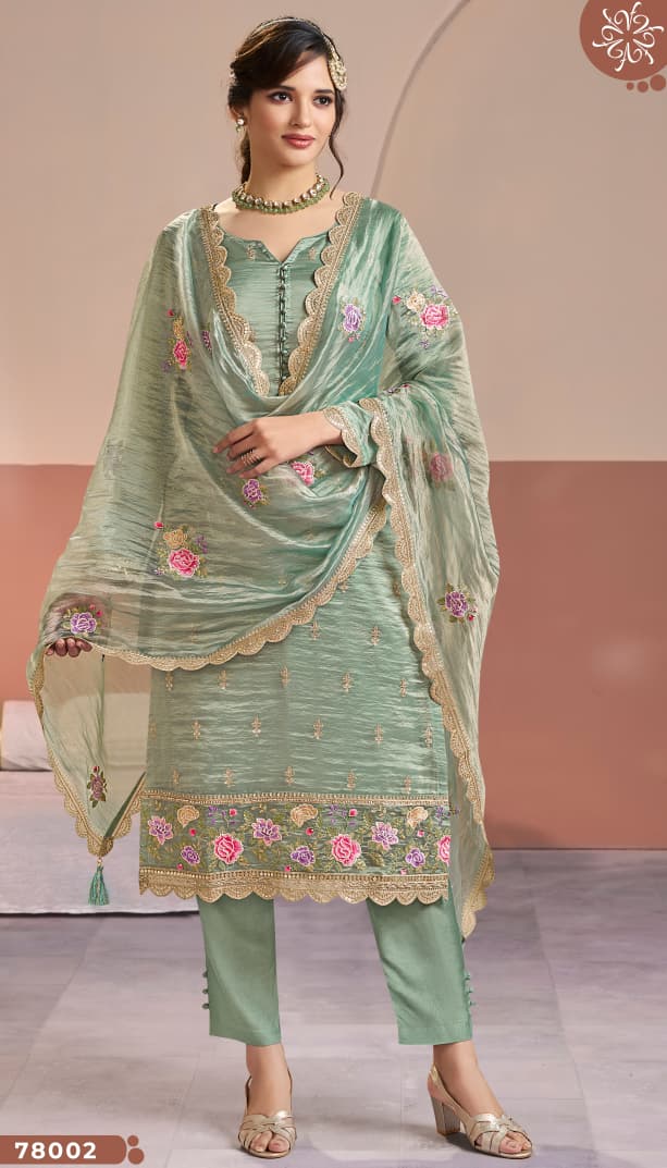 Manntraa Kuleesh Vinay Fashion Llp Gold Silk Pant Style Suits Exporter Ahmedabad