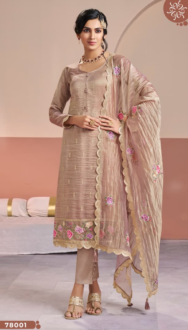 Manntraa Kuleesh Vinay Fashion Llp Gold Silk Pant Style Suits Exporter Ahmedabad