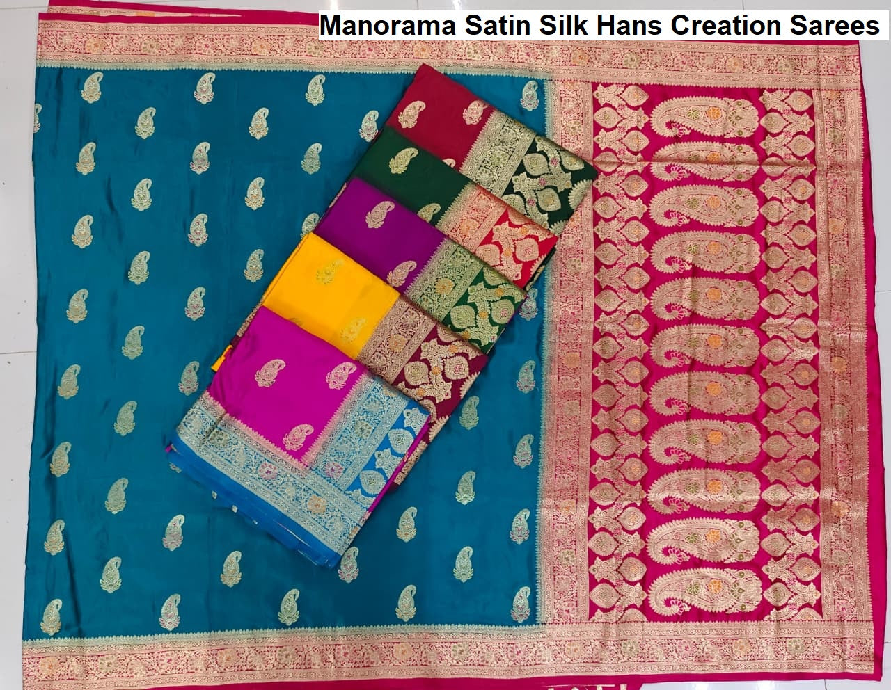 Manorama Satin Silk Hans Creation Sarees Supplier India