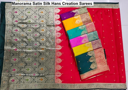 Manorama Satin Silk Hans Creation Sarees Supplier India