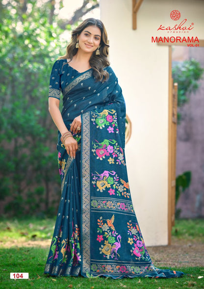 Manorama Vol 1 Kashvi Creation Dola Jacquard Sarees Wholesale Rate