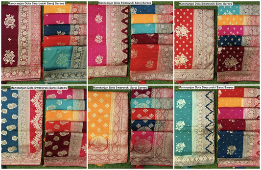 Manoranjan Dola Swarovski Saroj Soft Muslin Sarees Manufacturer Ahmedabad