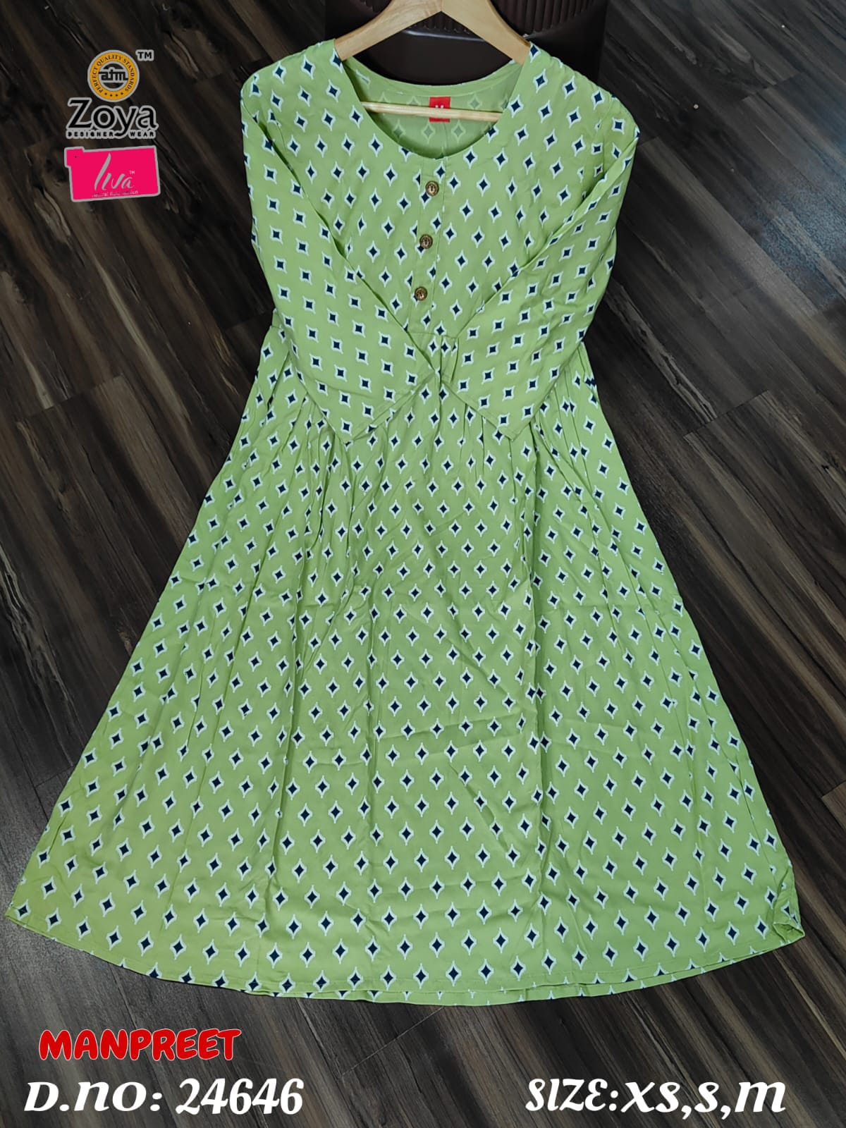 Manpreet Zoya Liva Rayon Anarkali Kurtis Manufacturer Gujarat