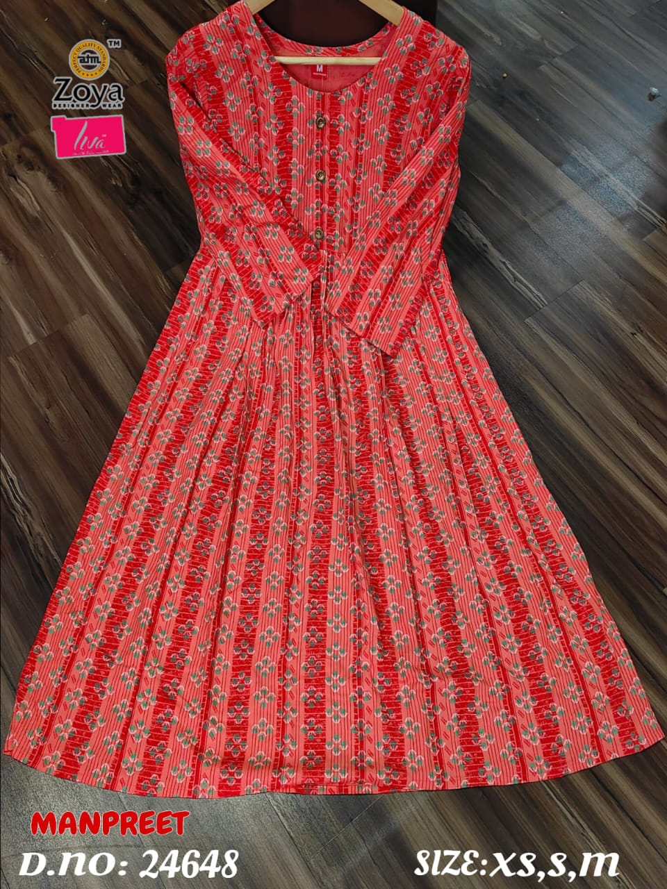 Manpreet Zoya Liva Rayon Anarkali Kurtis Manufacturer Gujarat